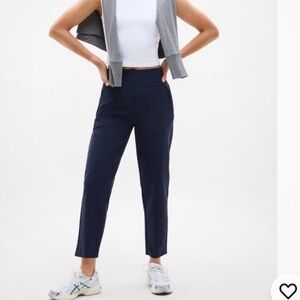 Athleta Endless High Rise Navy Blue Pant Straight Taper Leg #533636 Size 16